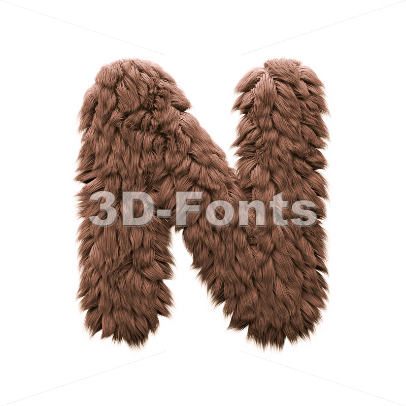 Bigfoot Font N Capital Letter On White Background