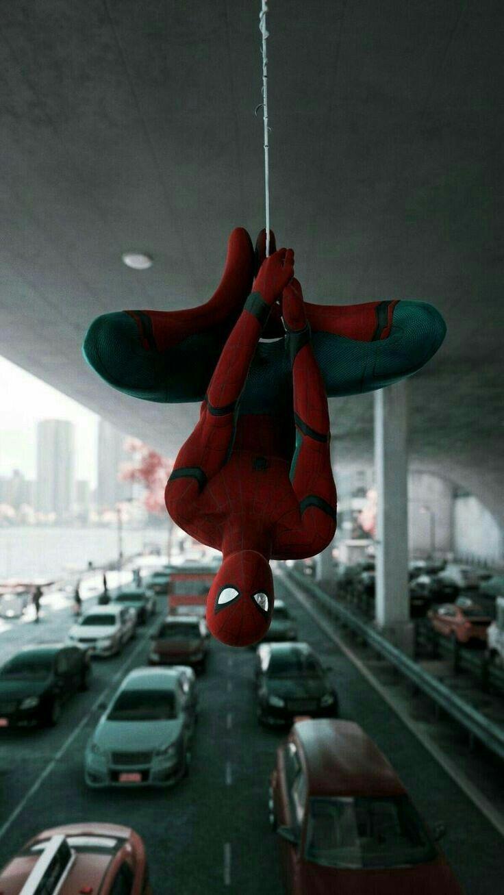 Viii Exe On Marvel Wallpaper Spiderman Upside Down