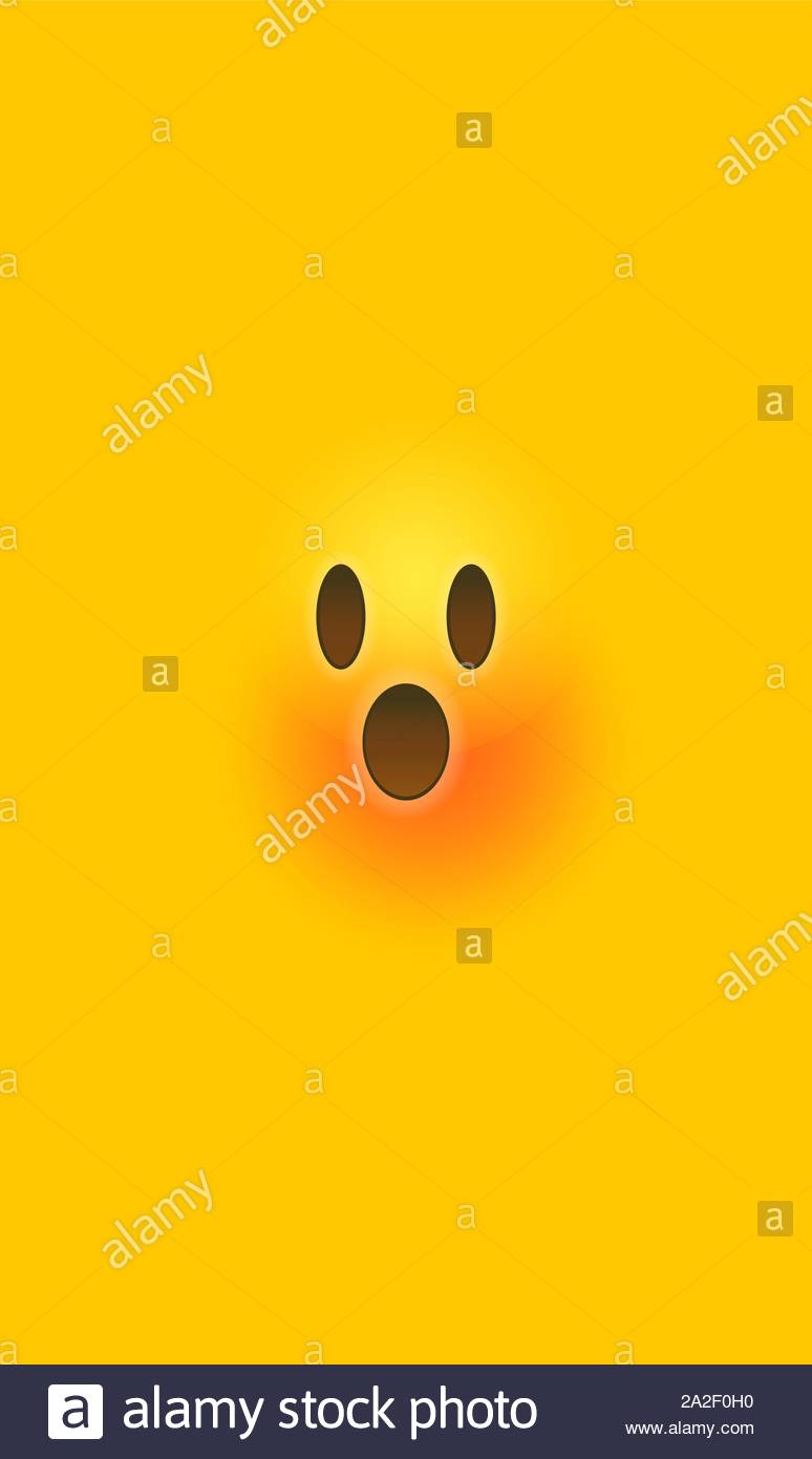Surprised 3d Smiley Face On Isolated Yellow Color Background