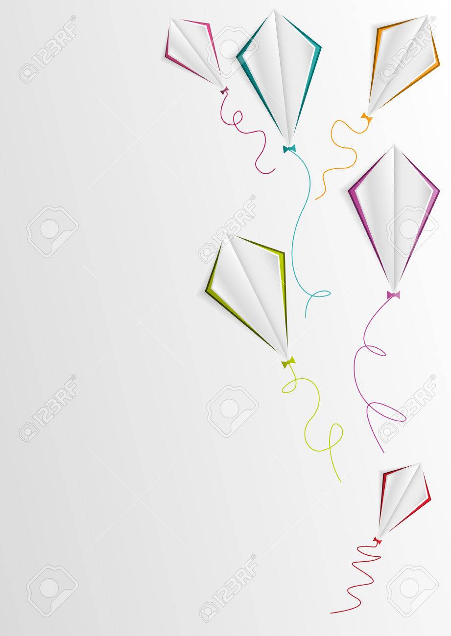 White Kites Background Vector Illustration Royalty Cliparts
