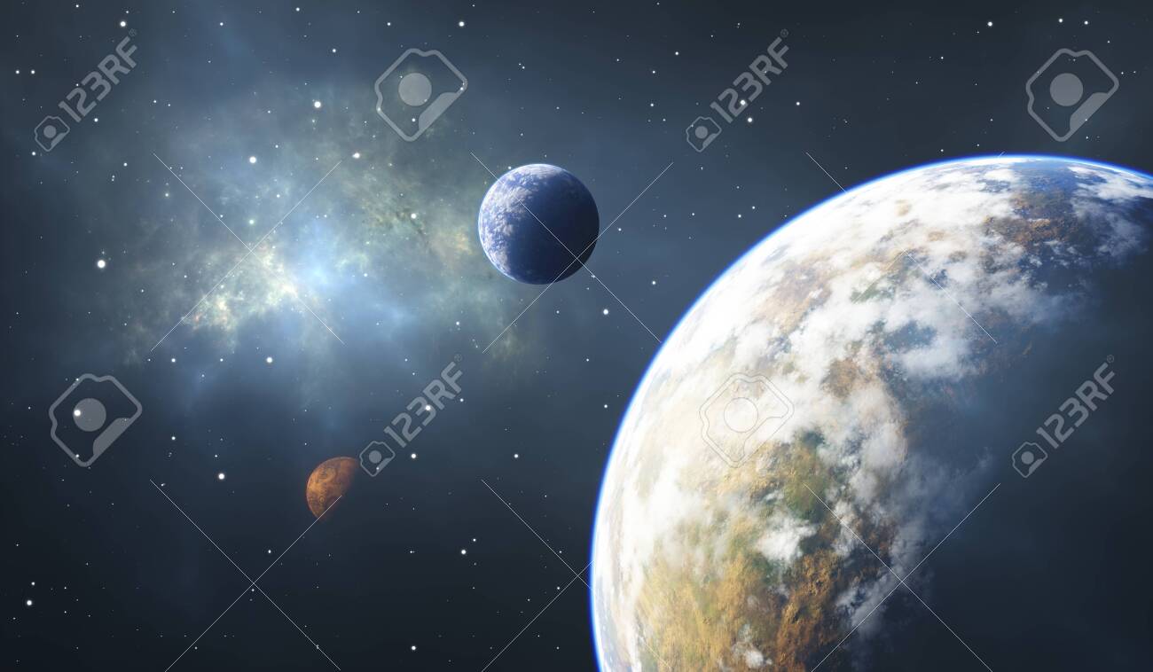 Rocky Plas Exoplas Or Extrasolar Space Background