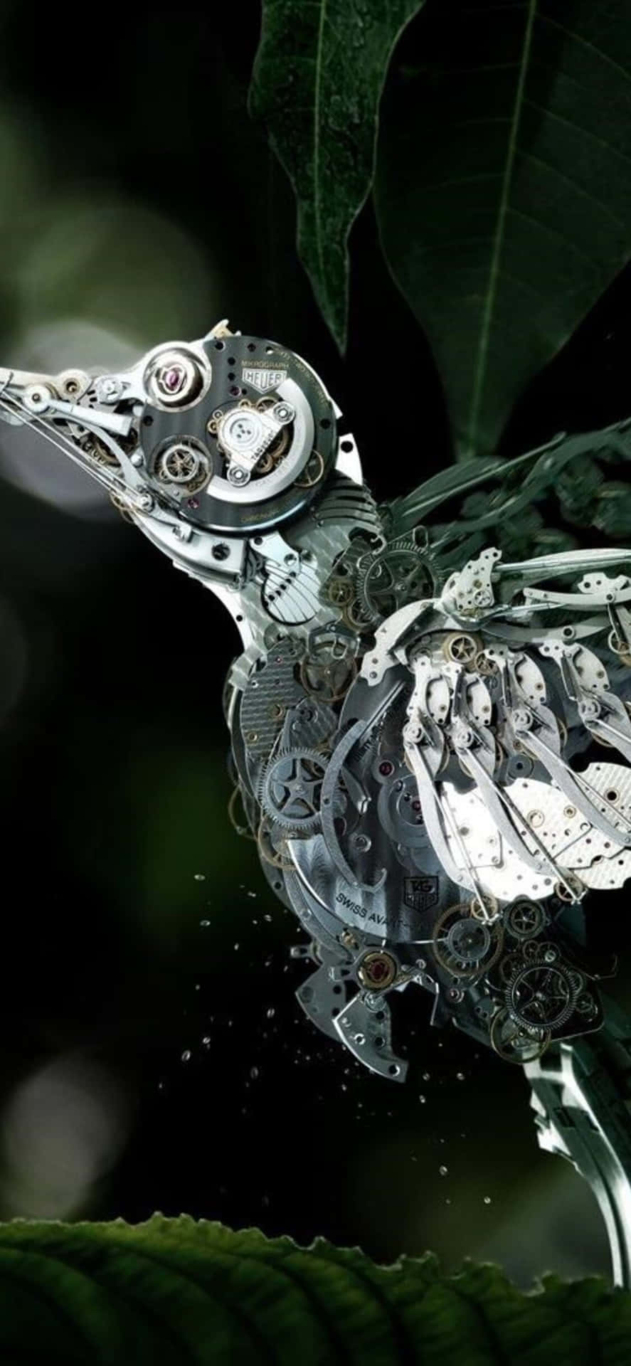 Digital Art Of Mechanical Humming Bird For iPhone Wallpaper