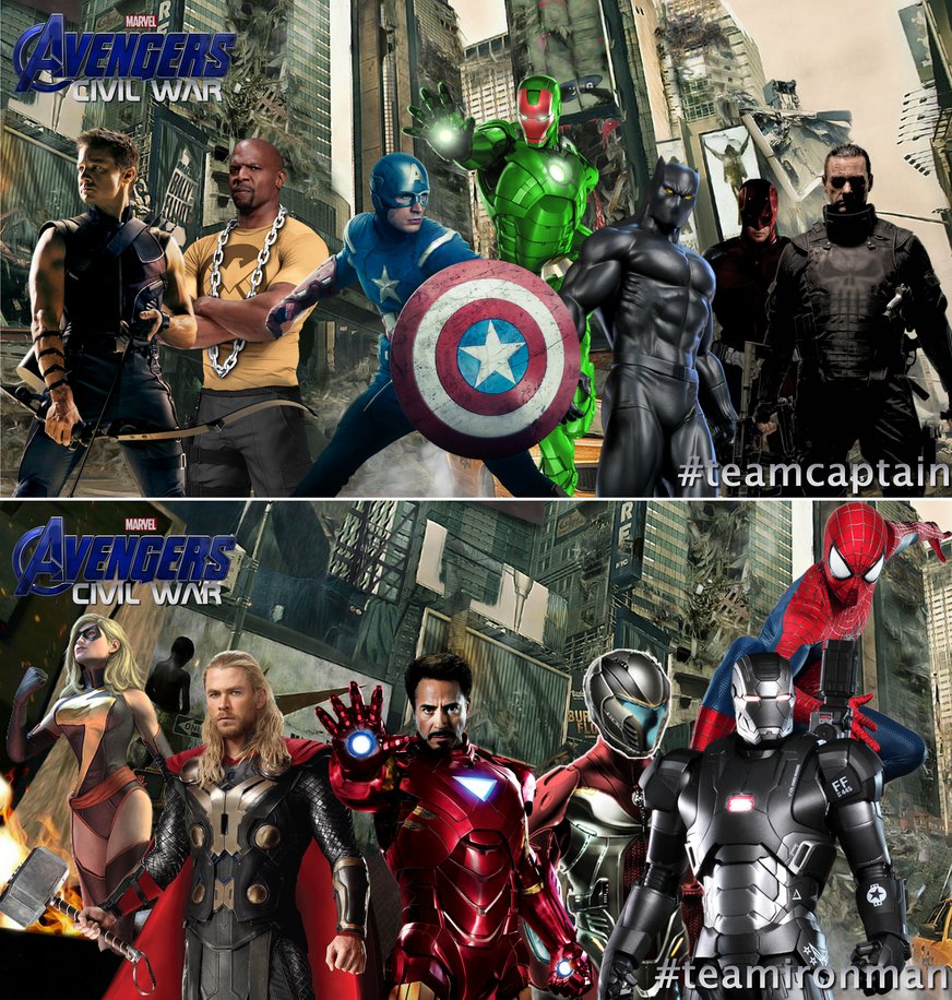 Idea Avengers Civil War Team Poster By Zedkate