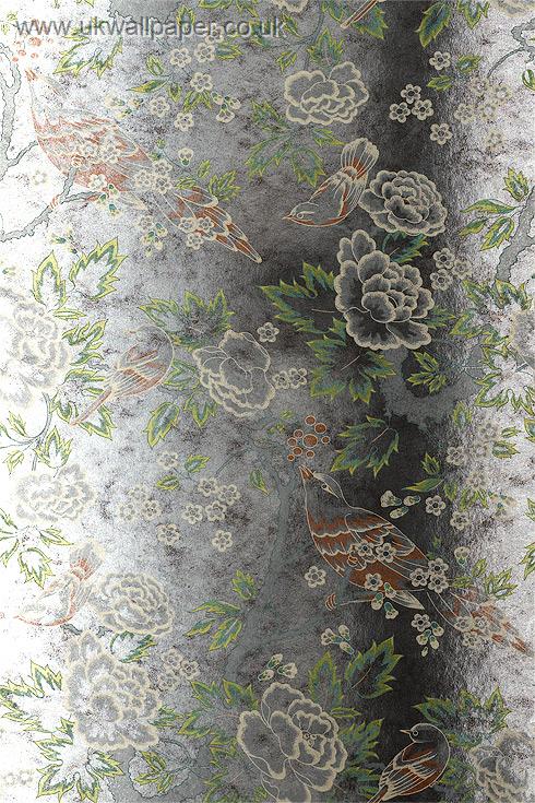 Anna French Wild Flora Songbirds Wallpaper Gold On Tarnished Foil