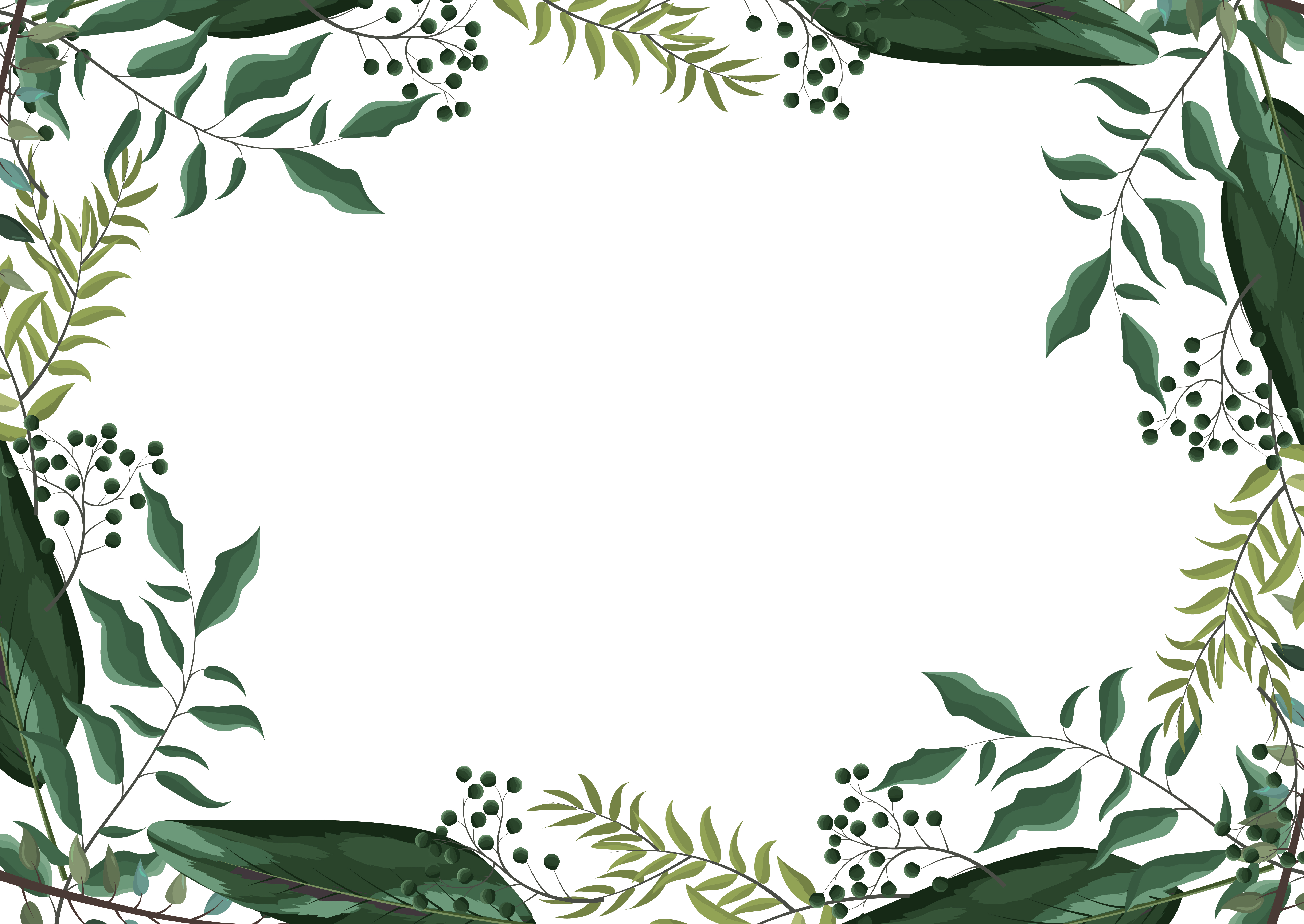 Exotic Branches Leaves Plants Background Vectors
