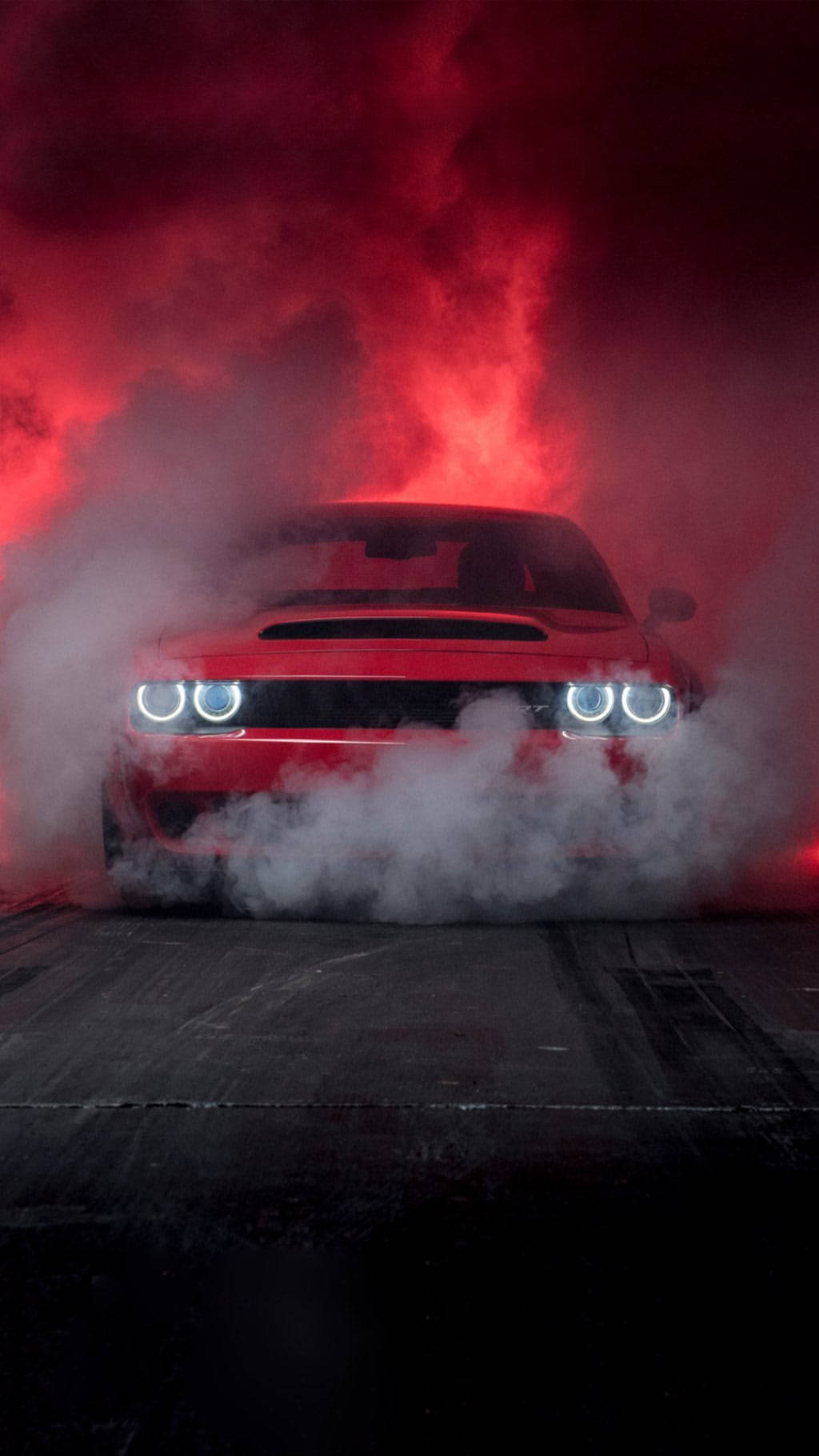 Red Car With Smoke Speed iPhone Wallpaper