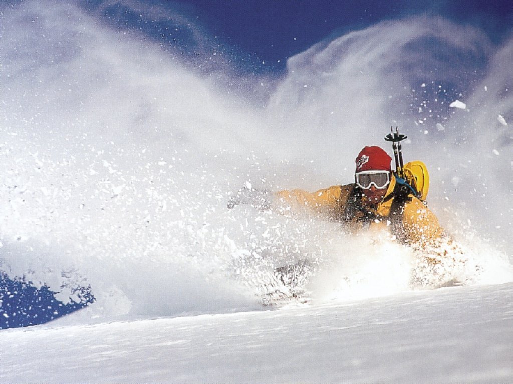 Wallpaper snow white skiing Freerider