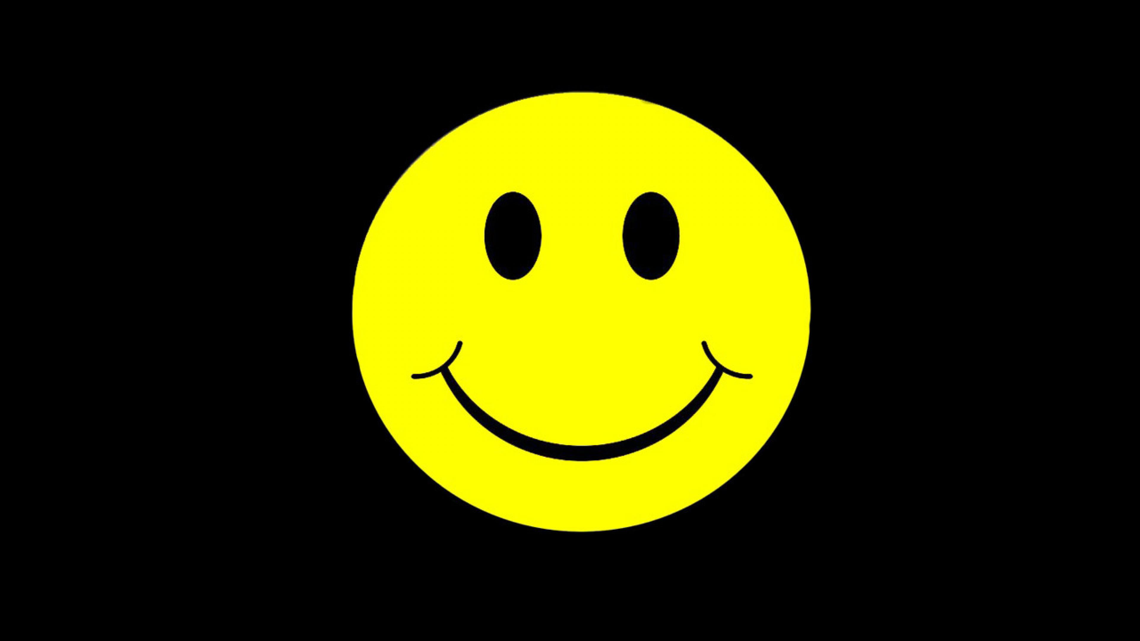 Smiley Face Black Background On