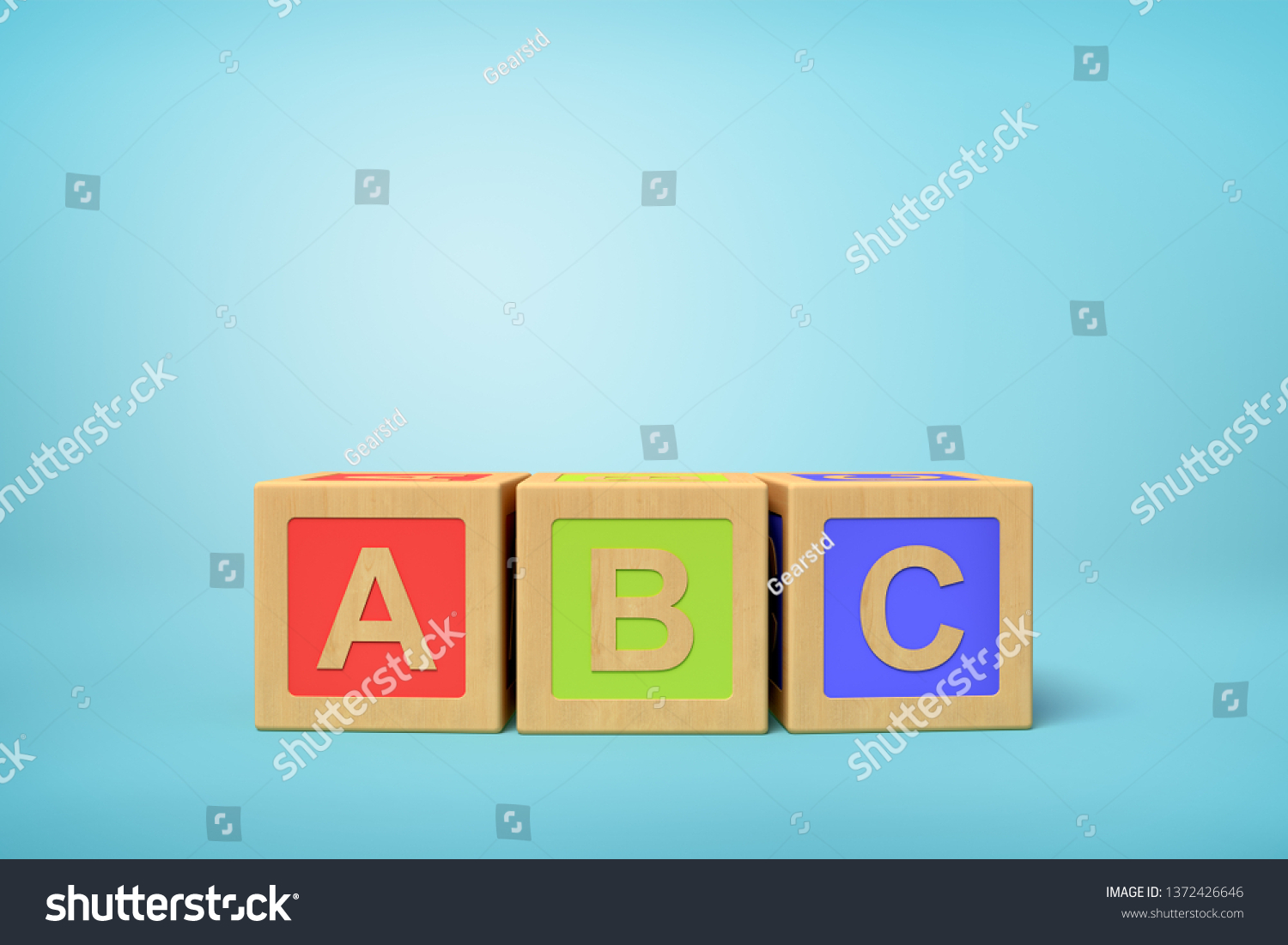 3d Rendering Alphabet Toy Blocks On Stock Illustration