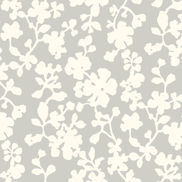 Silver Shadow Flowers Wallpaper Wall Sticker Outlet