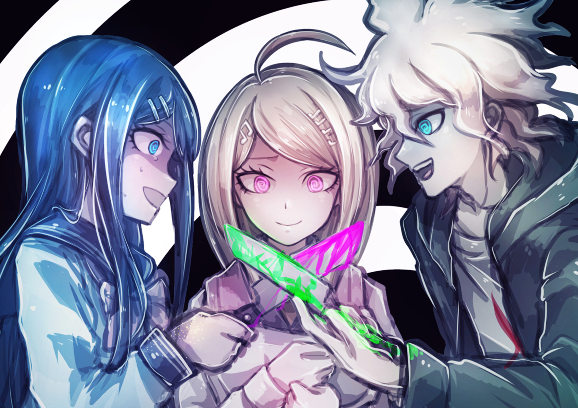 Nagito Komaeda Kaede Akamatsu Sayaka Maizono Anime Danganronpa HD Wallpaper By Riyuta