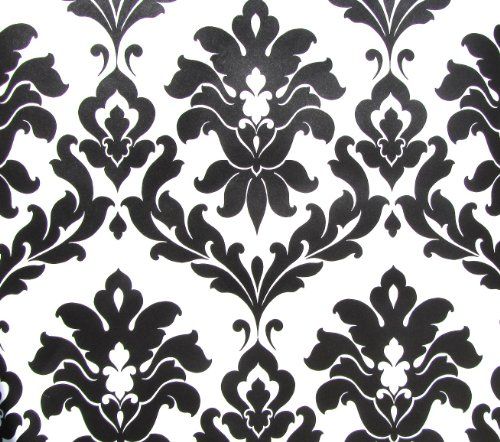 White And Black Damask Wallpaper Paris Decor Tres Belle