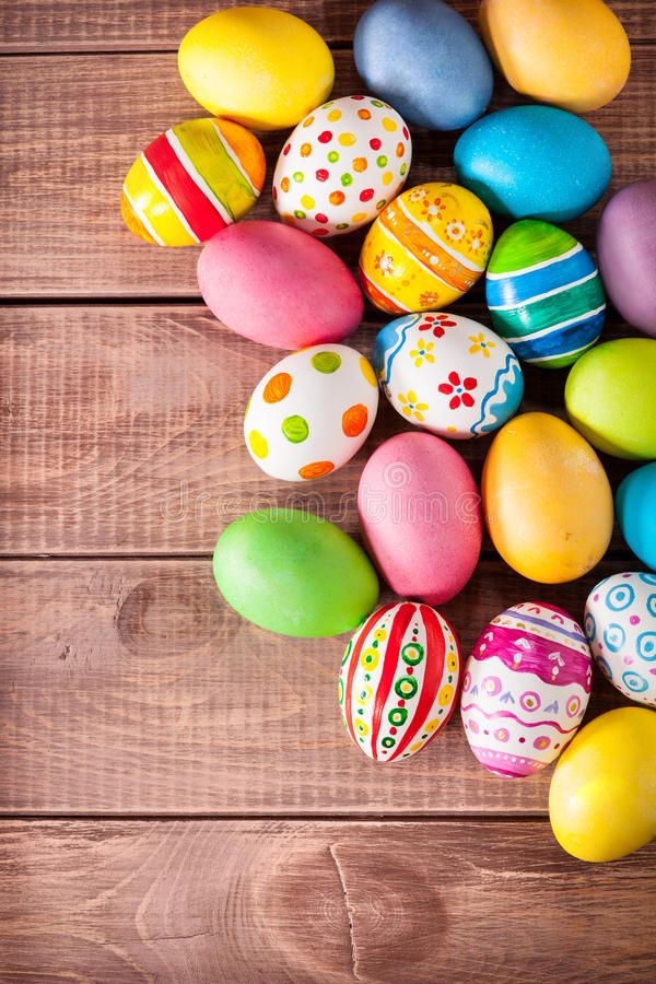 Easter Eggs On Wooden Background Affiliate