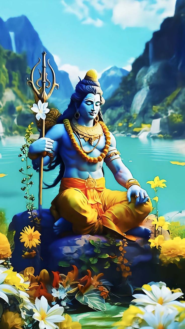 Shiva God Meditation iPhone Wallpaper 4k