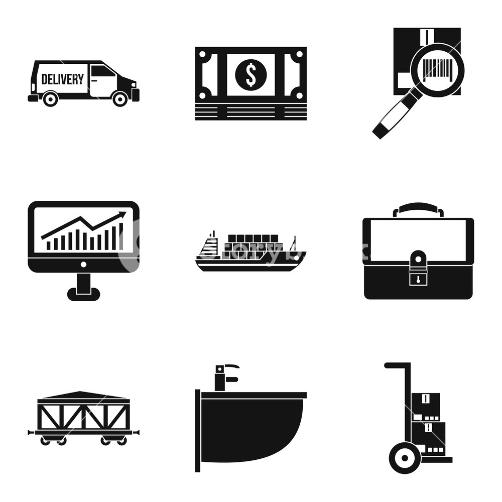 Plumber Icons Set Simple Of Vector For Web