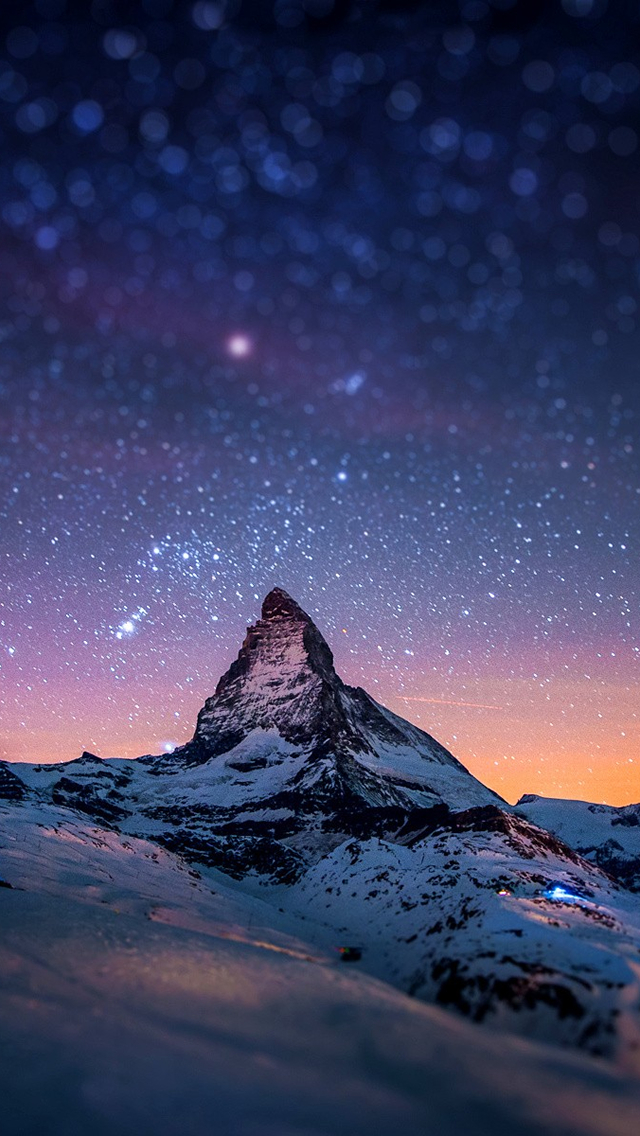Snow Mountain Starry Sky iPhone Plus And Wallpaper