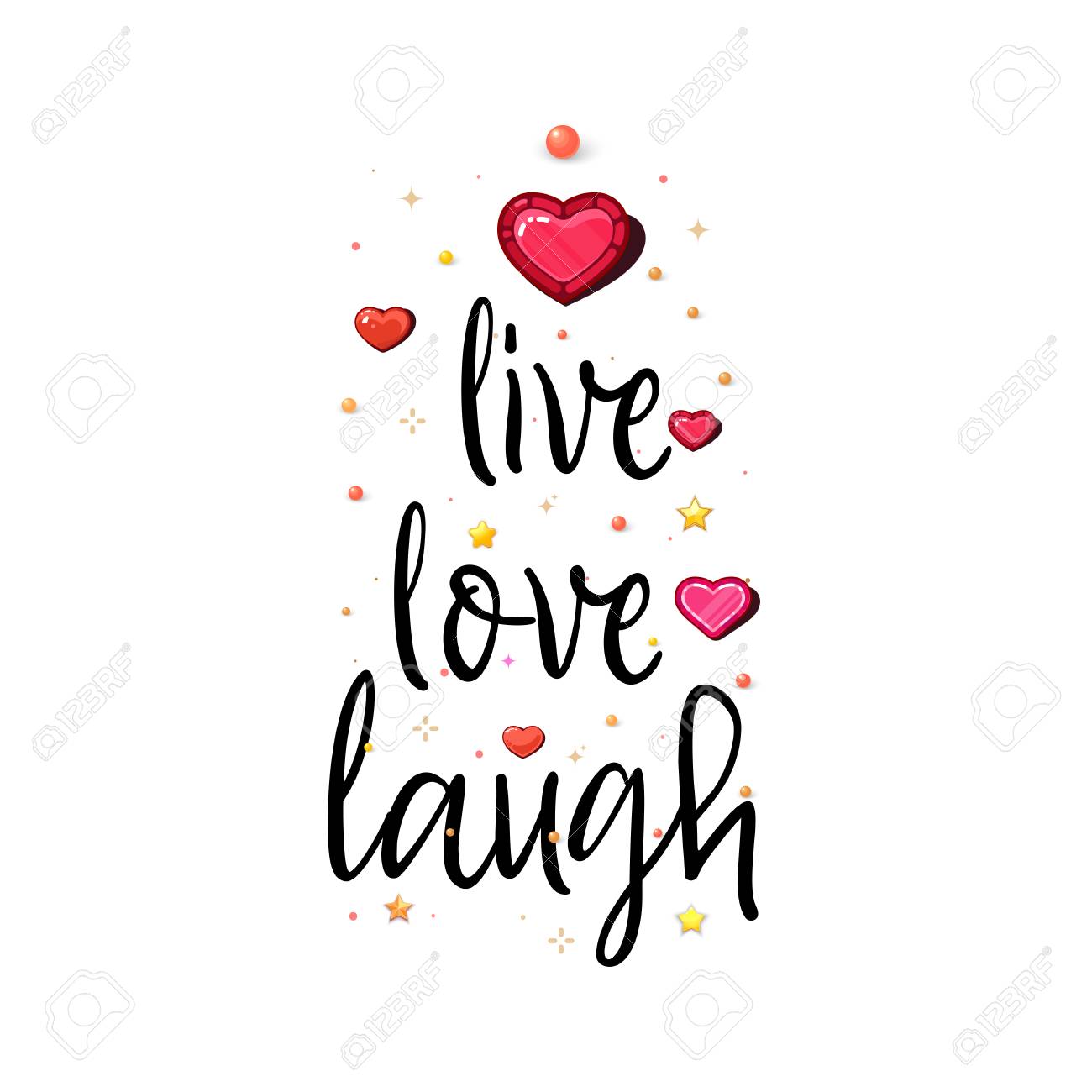 Free download Live Love Laugh The Slogan Of Love On A White Background