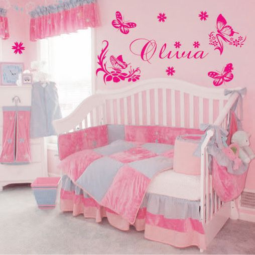 custom name childrens bedroom decoration child wallpaper butterfly