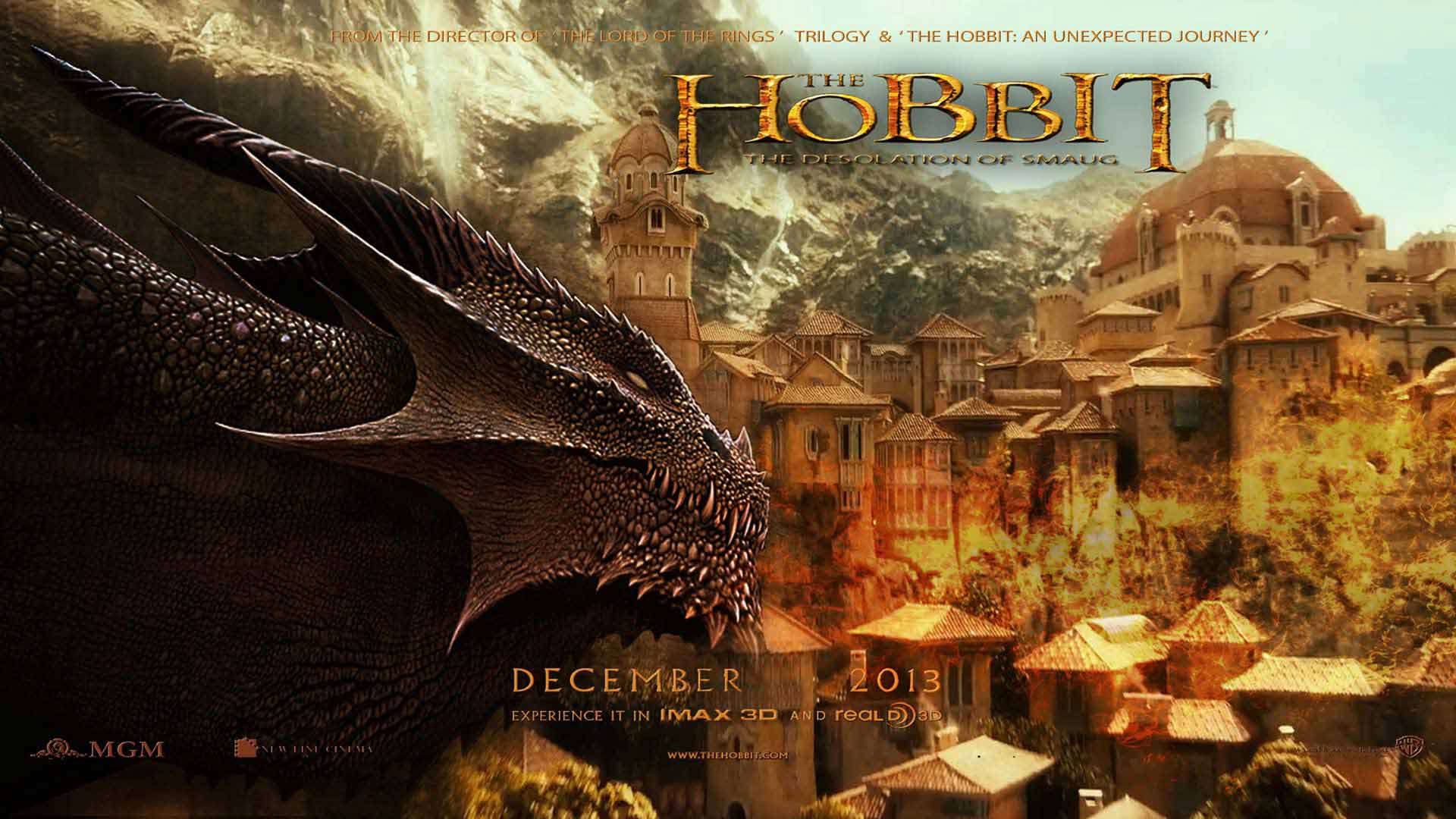 The Hobbit Desolation Of Smaug Wallpaper HD Dragon En