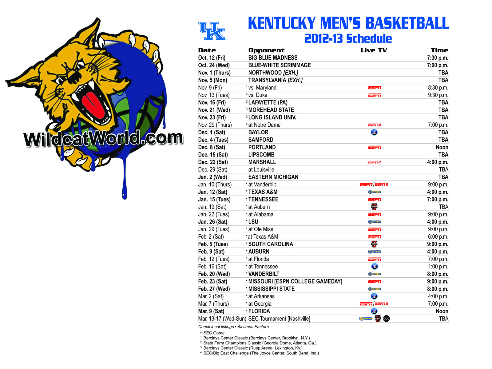 ky basketball schedule in central time zone