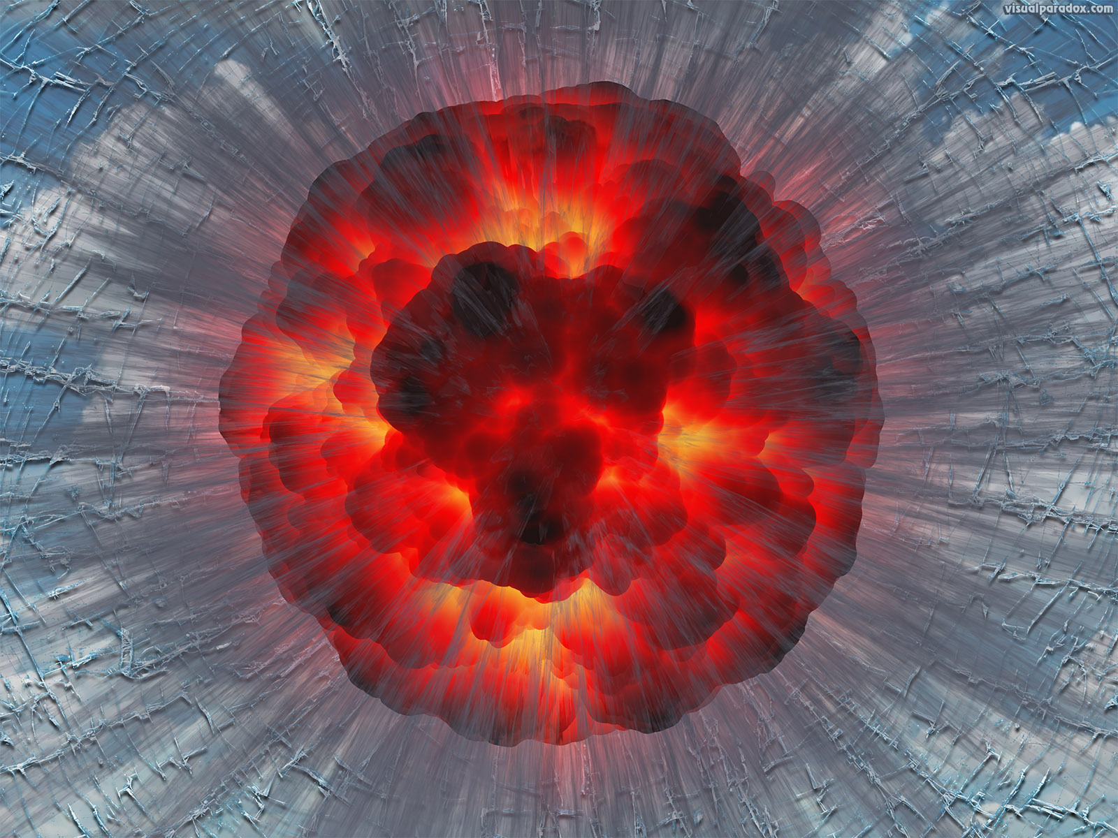 Explosion Big Bang Detonate Shatter Broken Glass Boom Blast