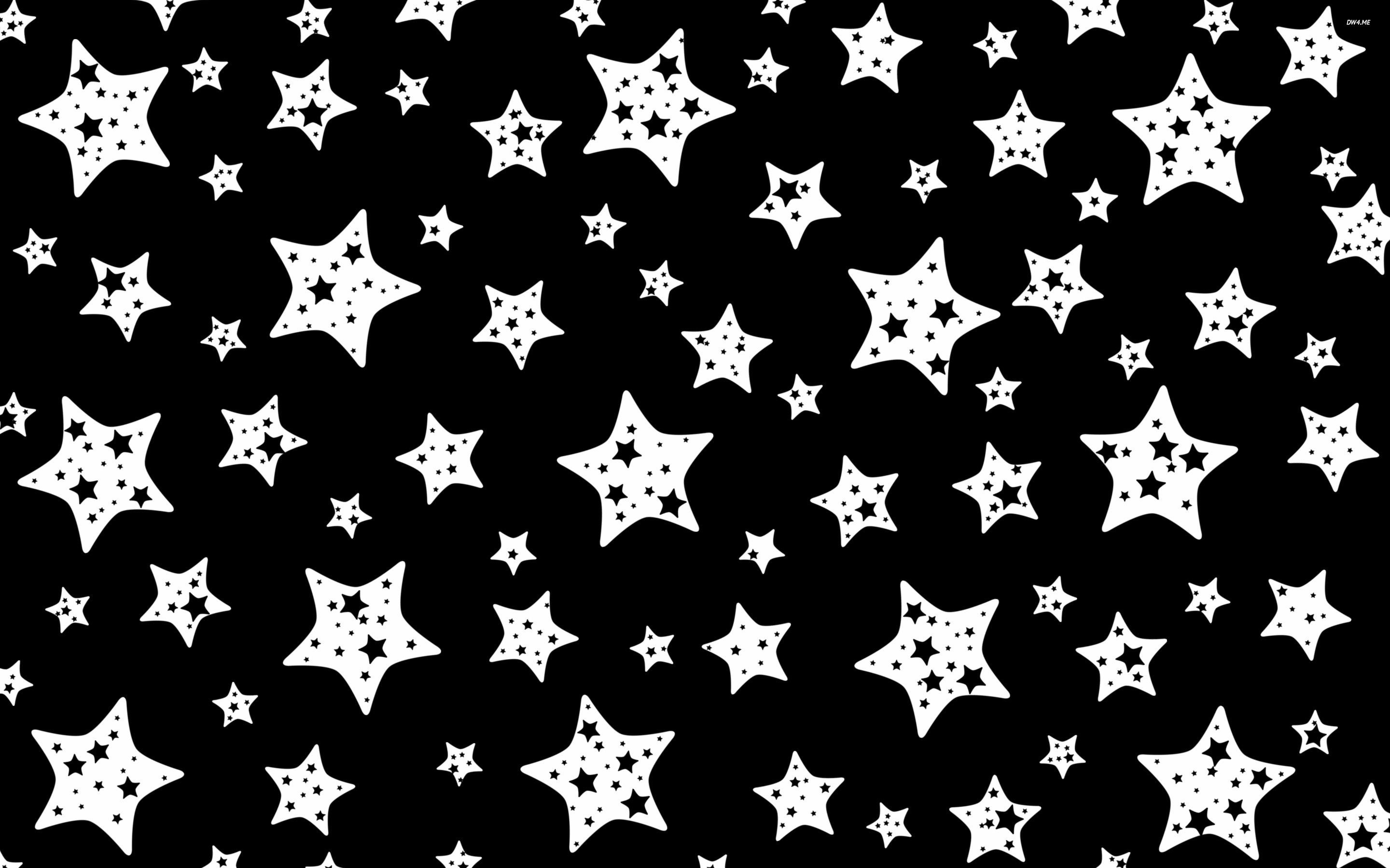 Black And White Star Pattern Wallpaper Vector
