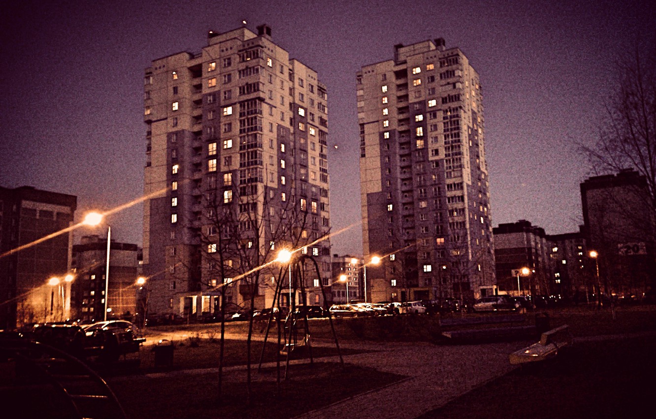 Wallpaper Night The City Street Lights Building Skyscrapers