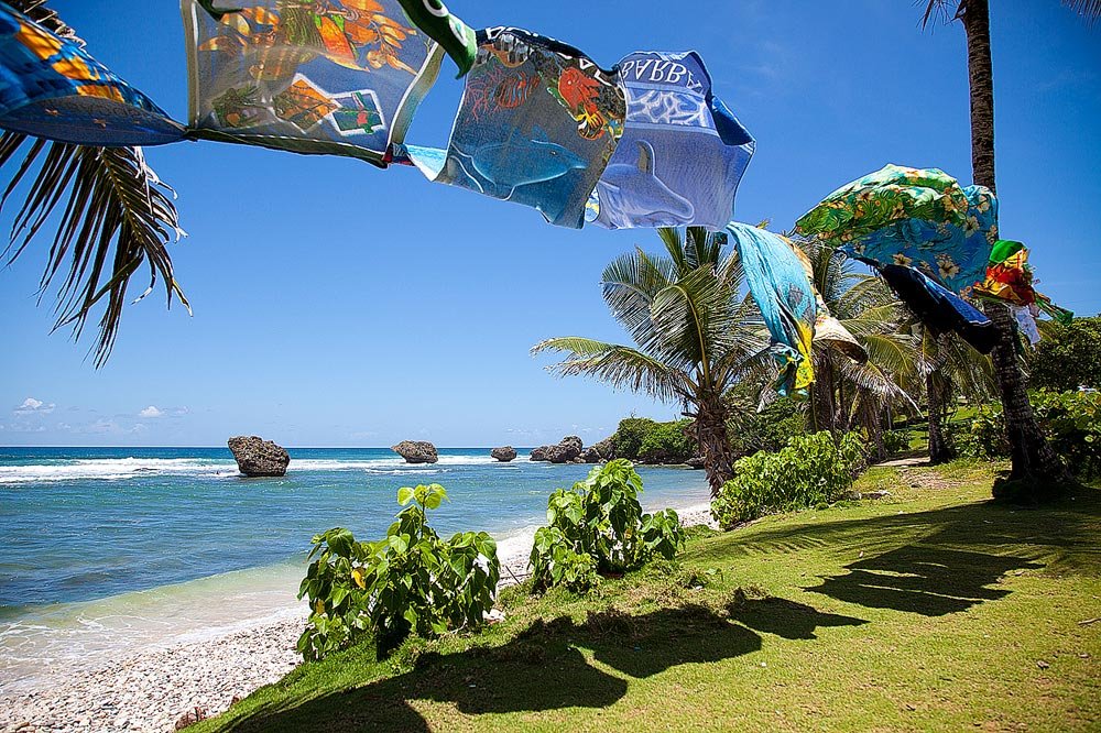 Barbados Island Beach Towels Wallpaper Wall Mural
