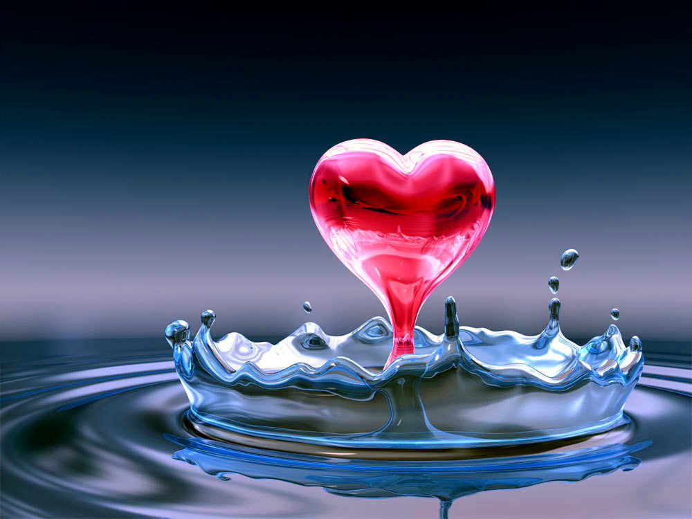 Water Heart Hearts Wallpaper
