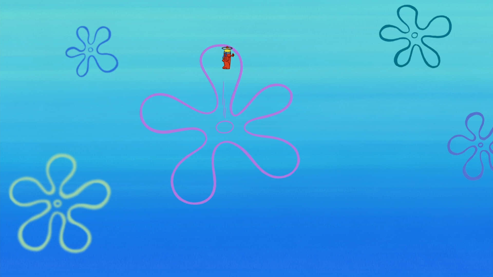 Spongebob Flower Bikini Bottom Background Wallpaper