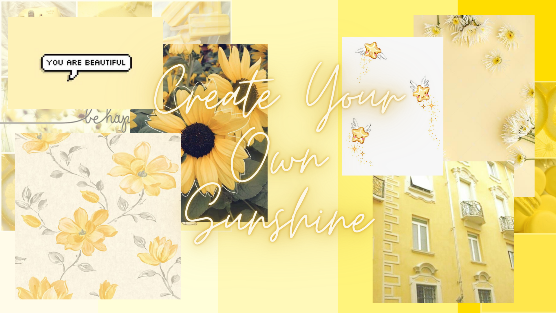 Pastel Yellow Aesthetic Desktop Wallpaper