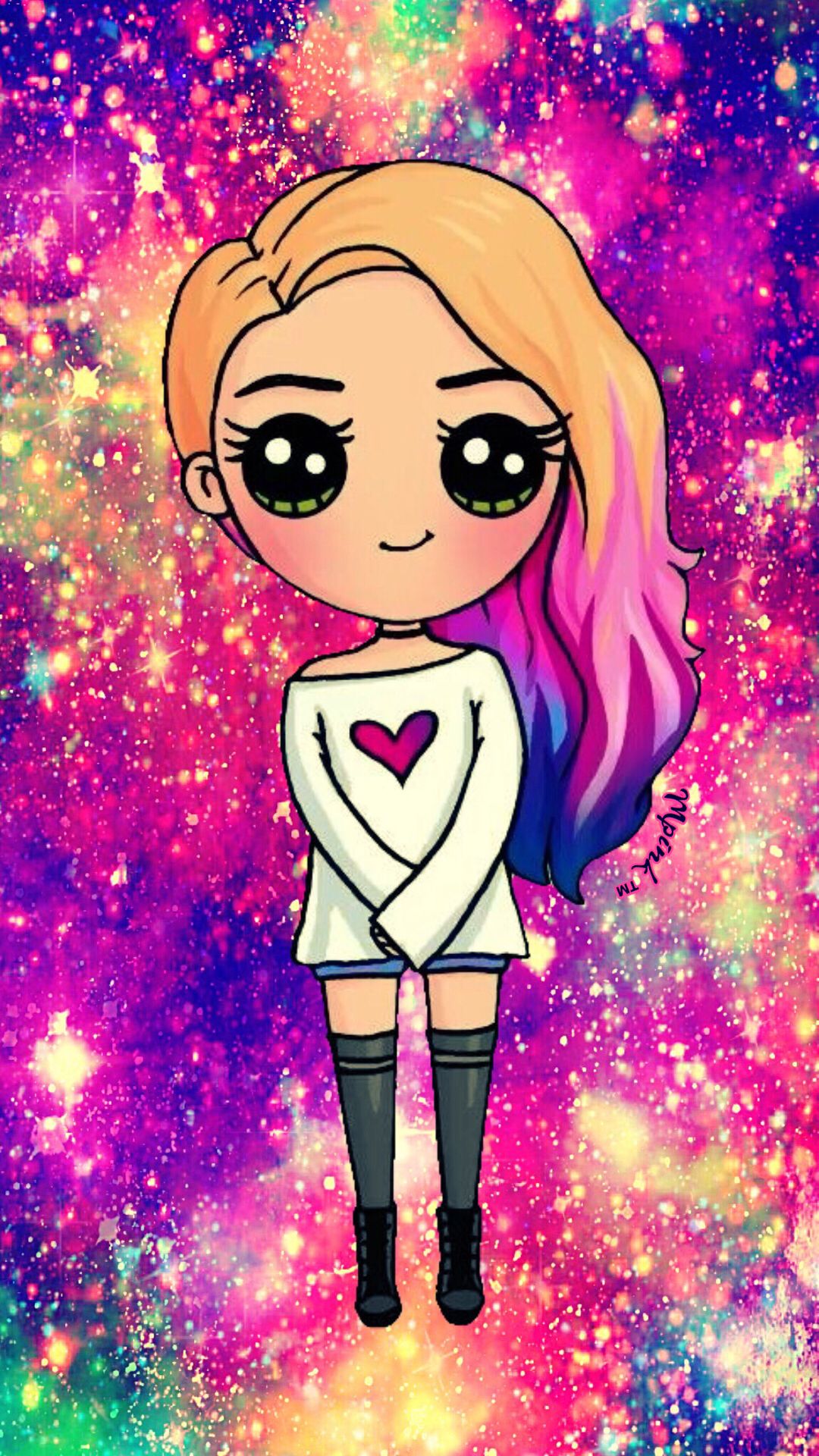 Cute Galaxy Girl Wallpaper For Girls