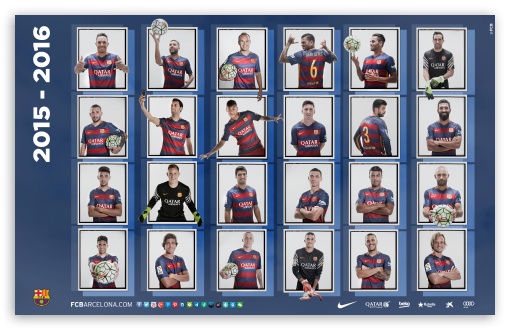 Barcelona Squad Dekstop HD Wallpaper For Wide