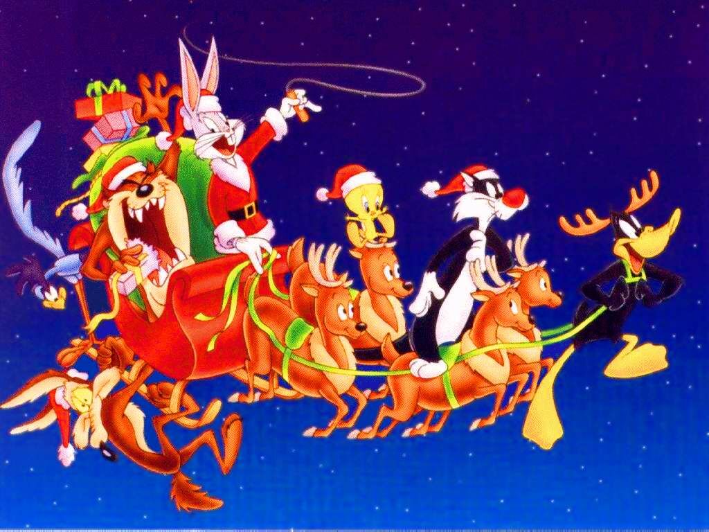 And Pany Driving Santa S Sleigh Wallpaper Christmas Cartoon