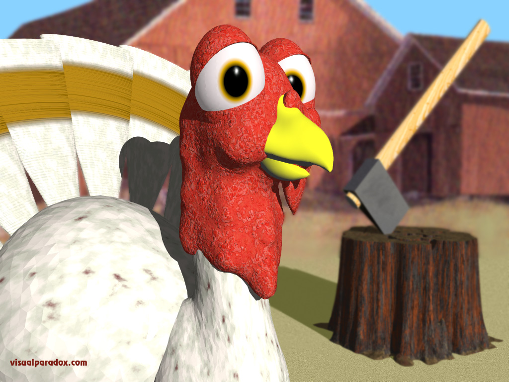 Farm Thanksgiving Slaughter Doomed Cartoon Holiday 3d Wallpaper