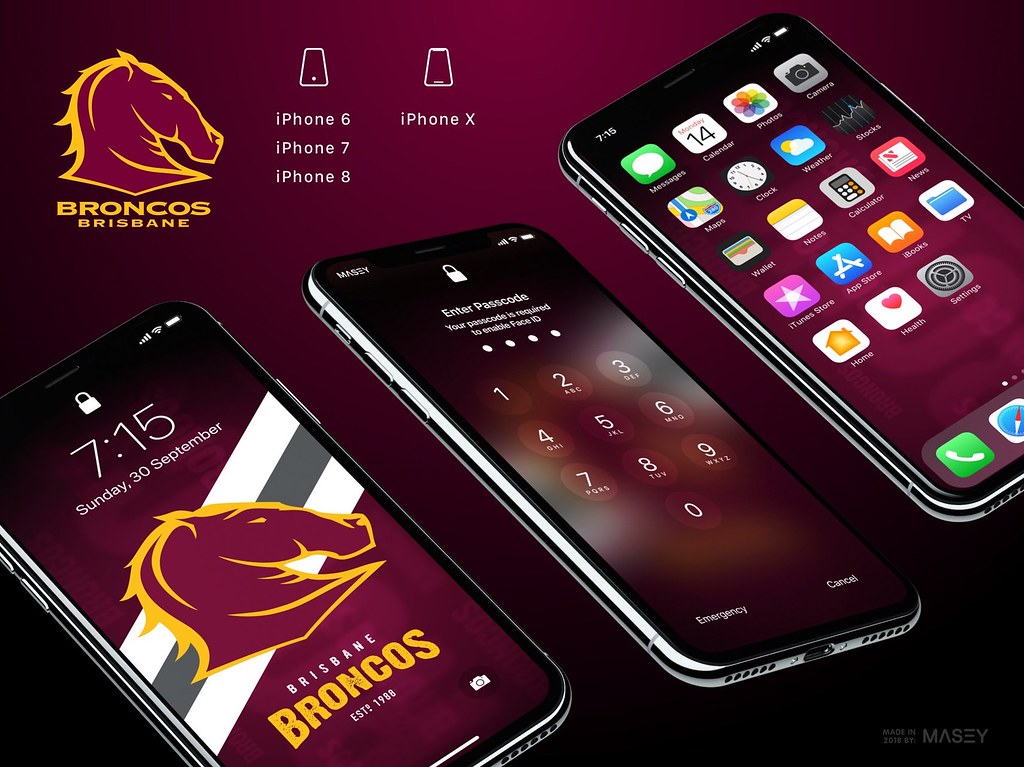 Brisbane Broncos iPhone Wallpaper X Lock Screen