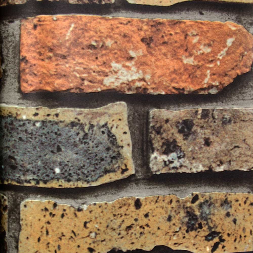Embossed Faux Brick Wallpaper In Multicolor By Julian Scott Burke