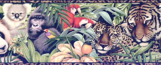 Vintage Jungle Safari Wallpaper Border 5814581b