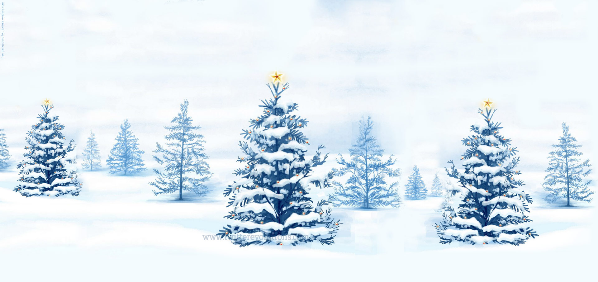 Winter Snowy Christmas Trees Background Evolutions