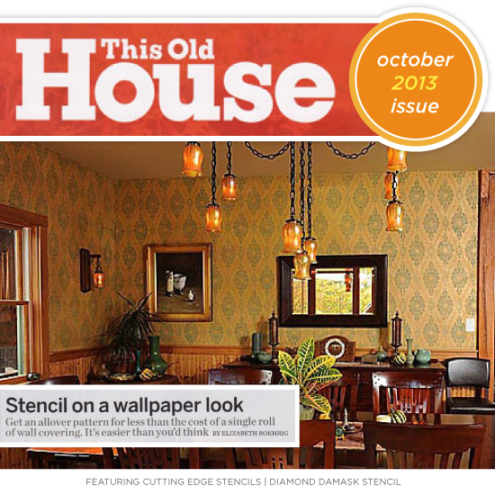 This Old House Magazine Stencils On A Wallpaper Look Stencil