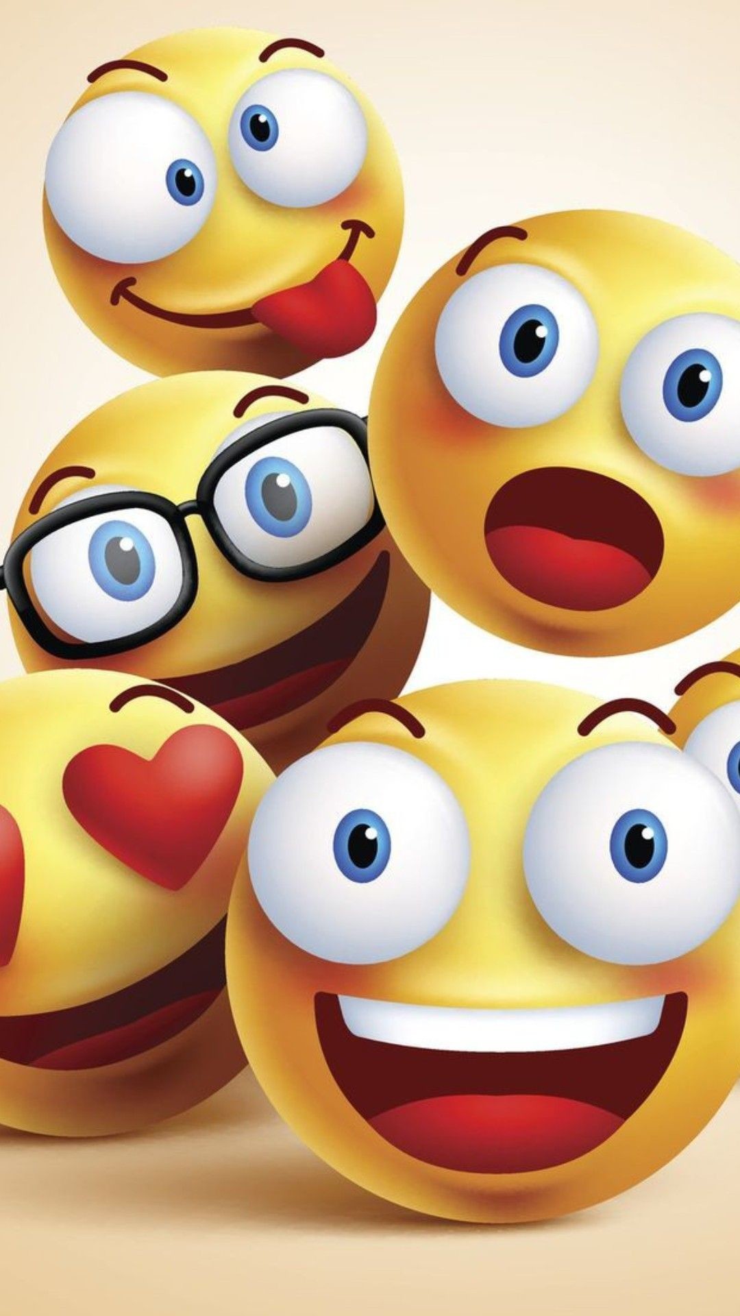 A collage of 3D emojis with various expressions, including playful, surprised, and loving