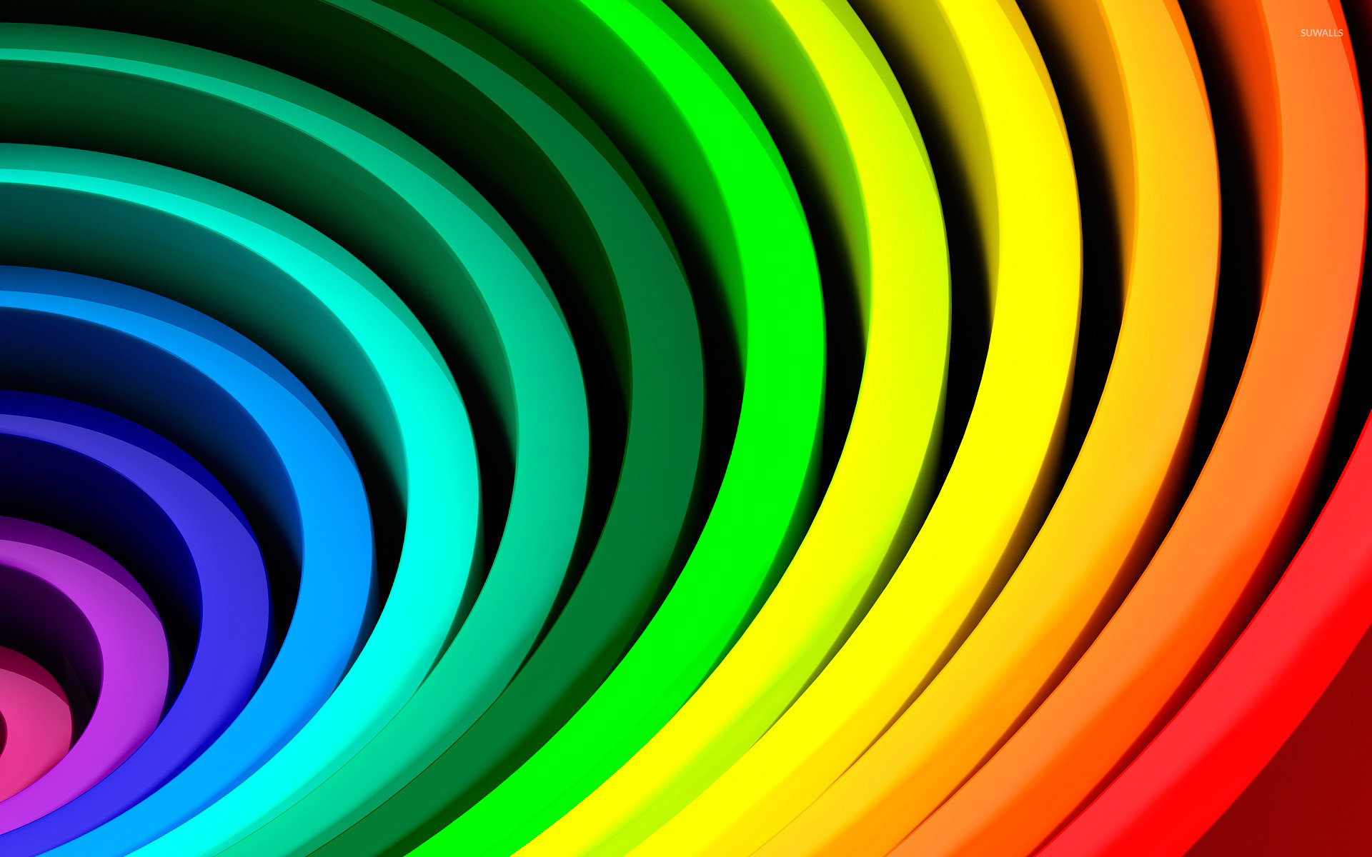 Rainbow Rings Wallpaper 3d