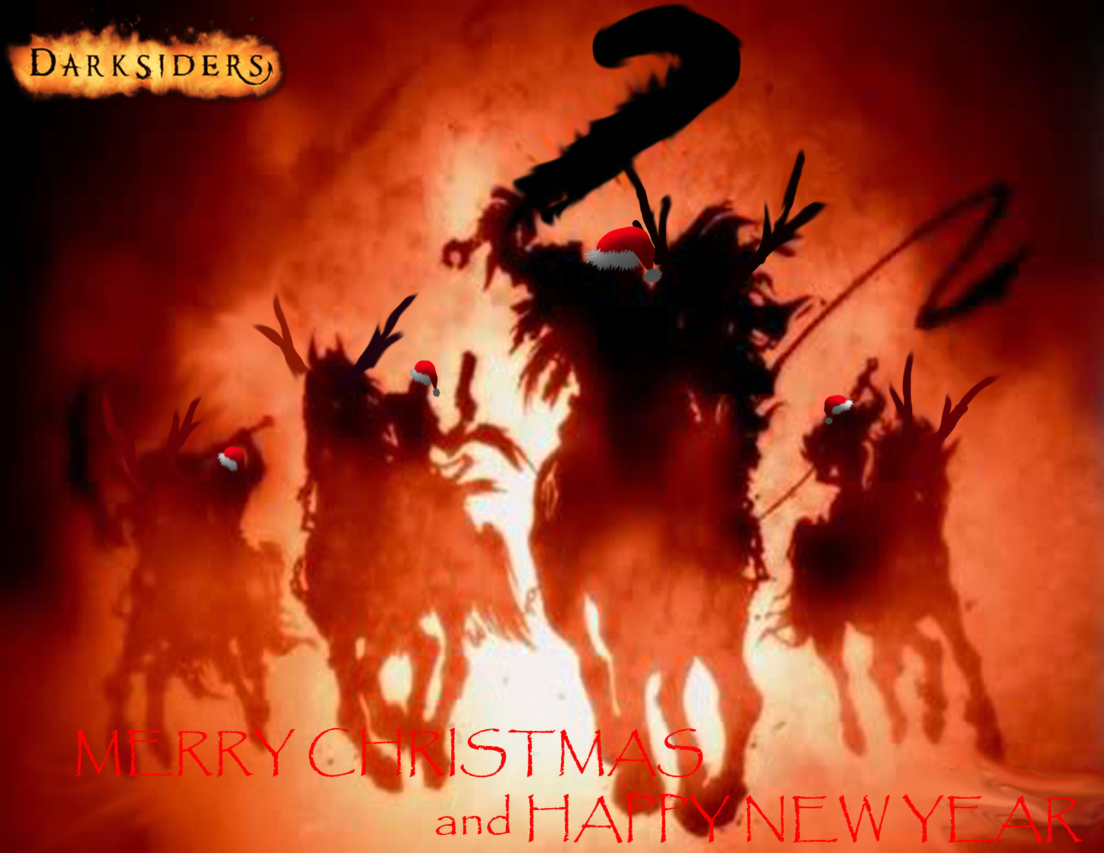 merry christmas four horsemen by darqtalon azel fan art wallpaper 1600x1236
