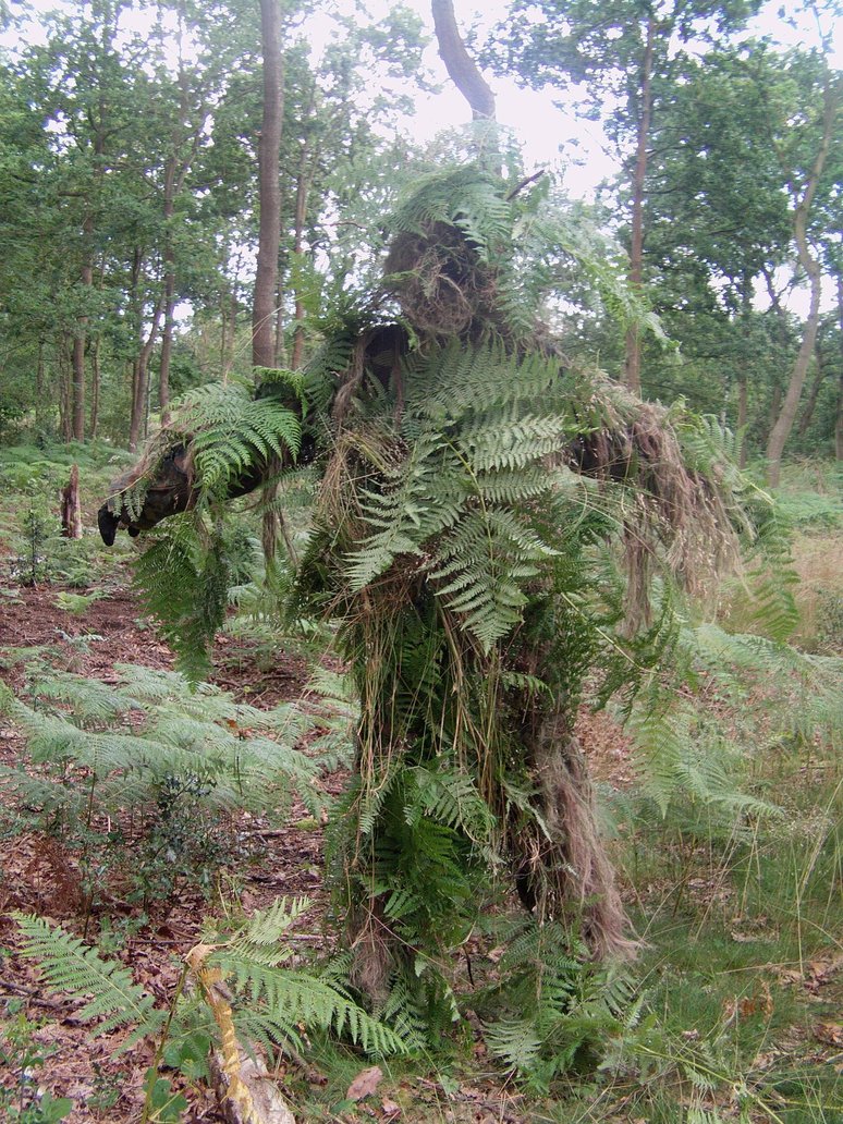 My fern Ghillie suit from behind by AzumiNinja on