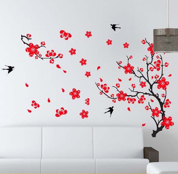 Plum Blossom Peel And Stick Wallpaper Mural Decal Decor Home Art