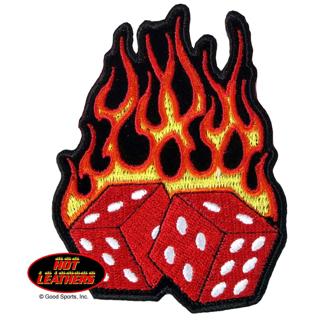 Flaming Dice Wallpaper Hot Leathers Patch