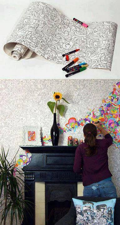 Imagine that you can paint a wallpaper DIY Pinterest