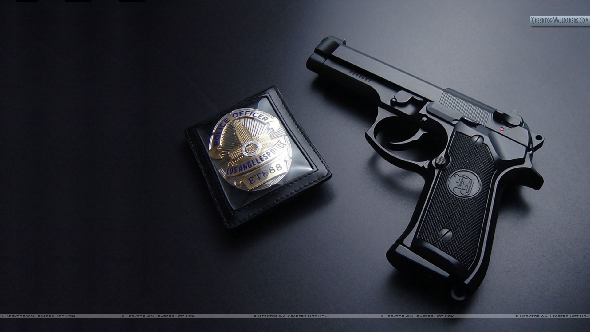 Los Angels Police Gun With Badge Wallpaper