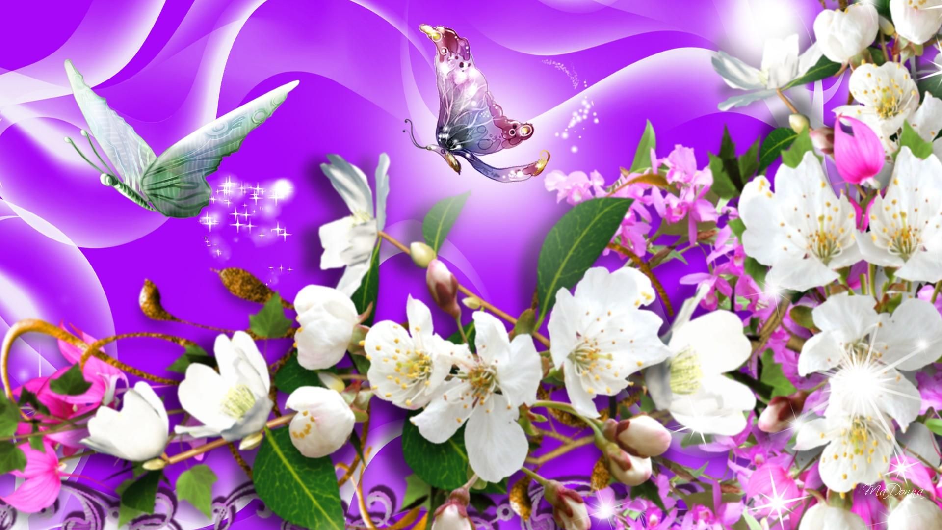 Purple Butterflies HD Wallpaper