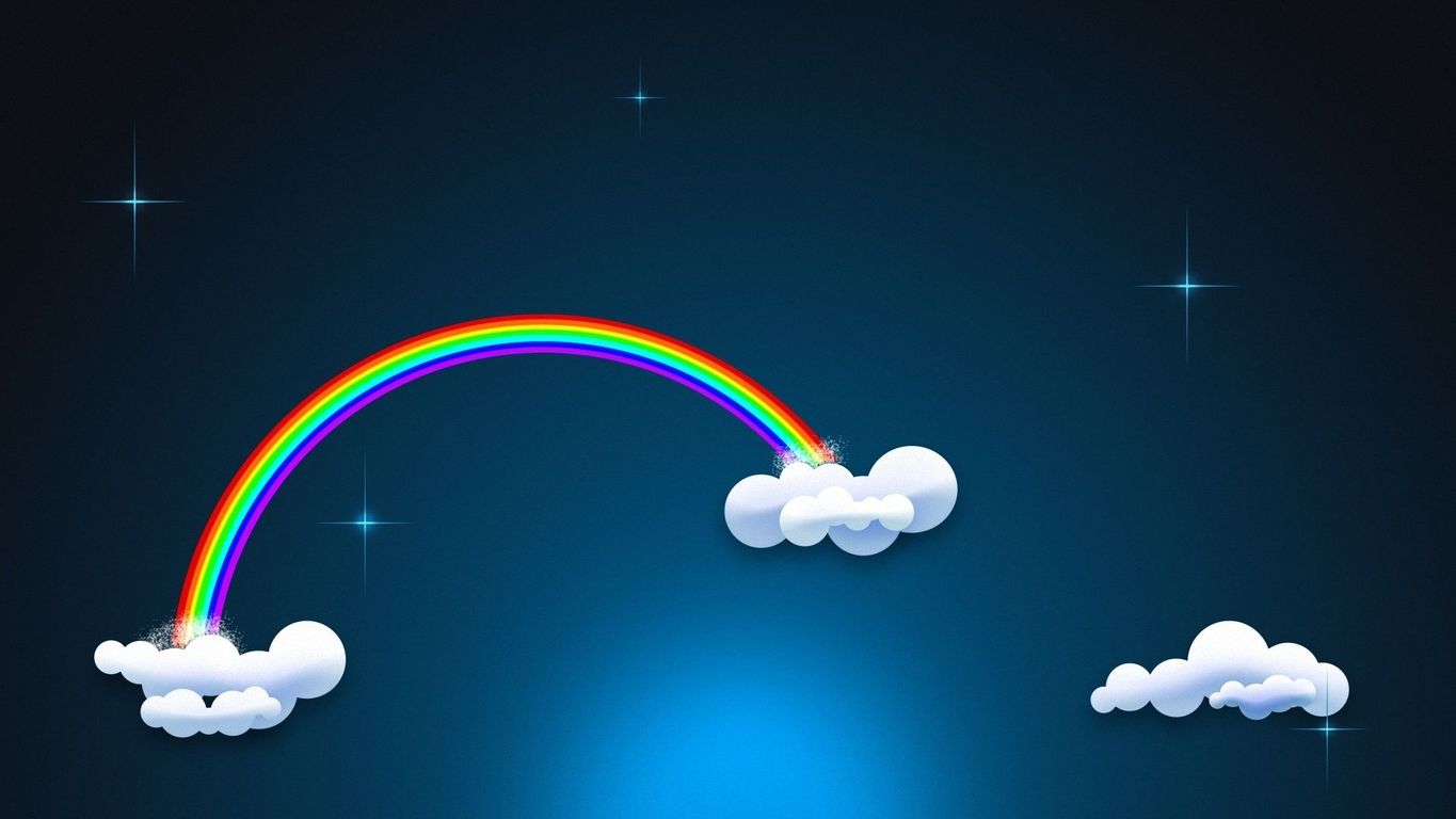 Rainbow in the clouds wallpaper 17093